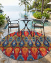Urban Terrace Collection Area Rug -  Compass Round Multi  lifestyle 47