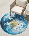 Urban Terrace Collection Area Rug -  Pergola Round Blue  lifestyle 48