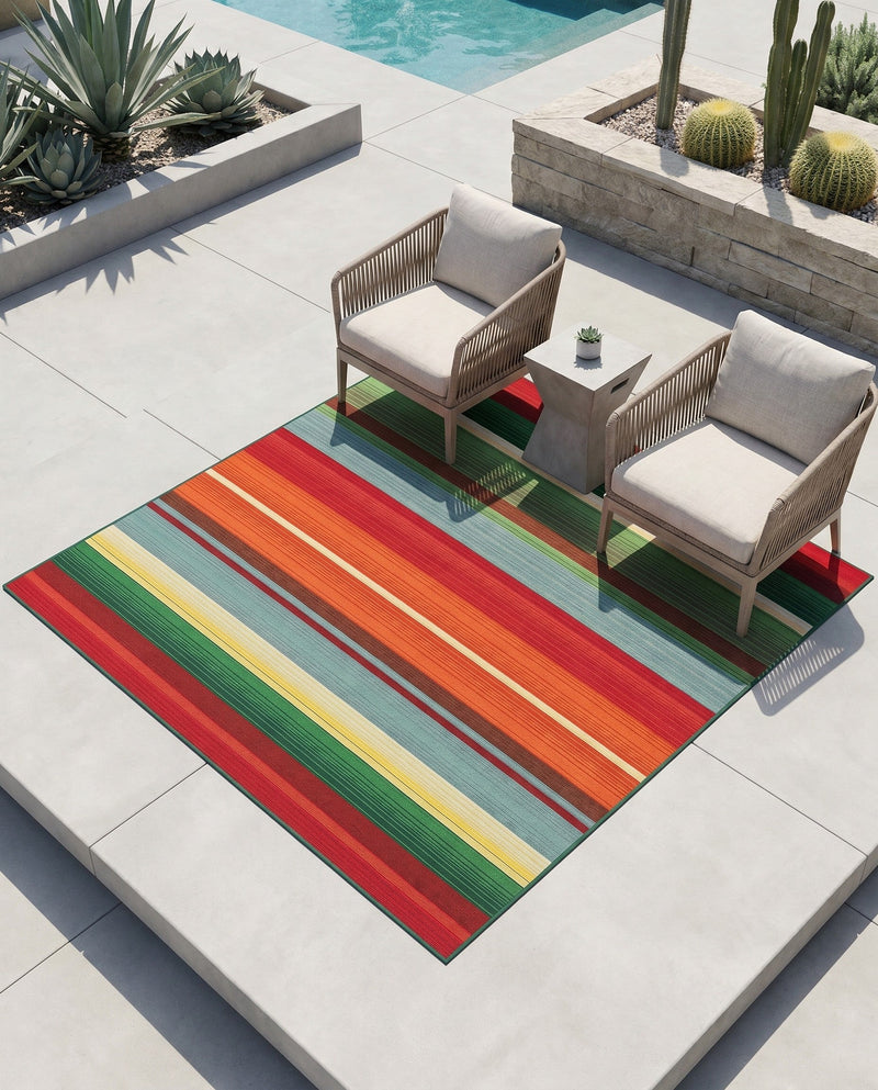 Urban Terrace Collection Area Rug -  Canopy Square Multi  lifestyle 37