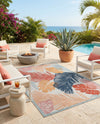 Seaside Blooms Collection Area Rug -  Tranquil Rectangle Multi  lifestyle 36