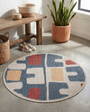 Coastal Terrace Collection Area Rug -  Sail Round Ivory and Blue  lifestyle 27
