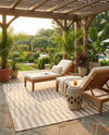 Seaside Stripes Collection Area Rug - Cabana (Taupe) Rectangle Taupe  lifestyle 35