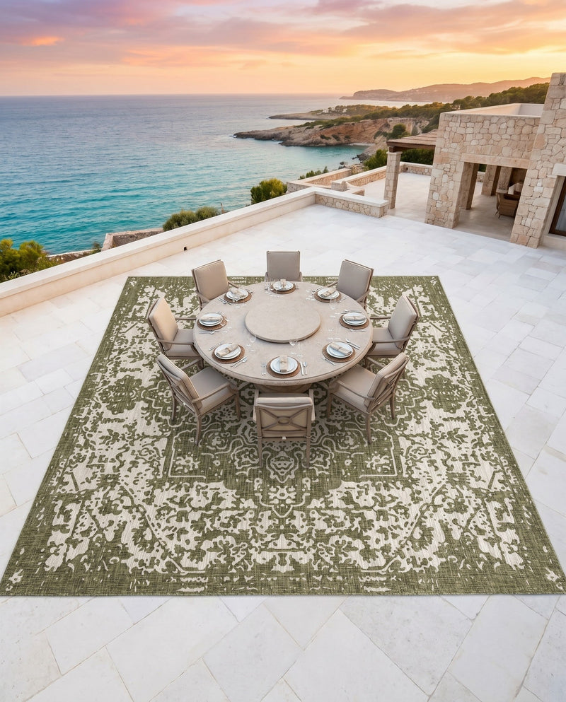 Urban Oasis Rugs Collection Area Rug -  Penthouse (Green) Square Green  lifestyle 44