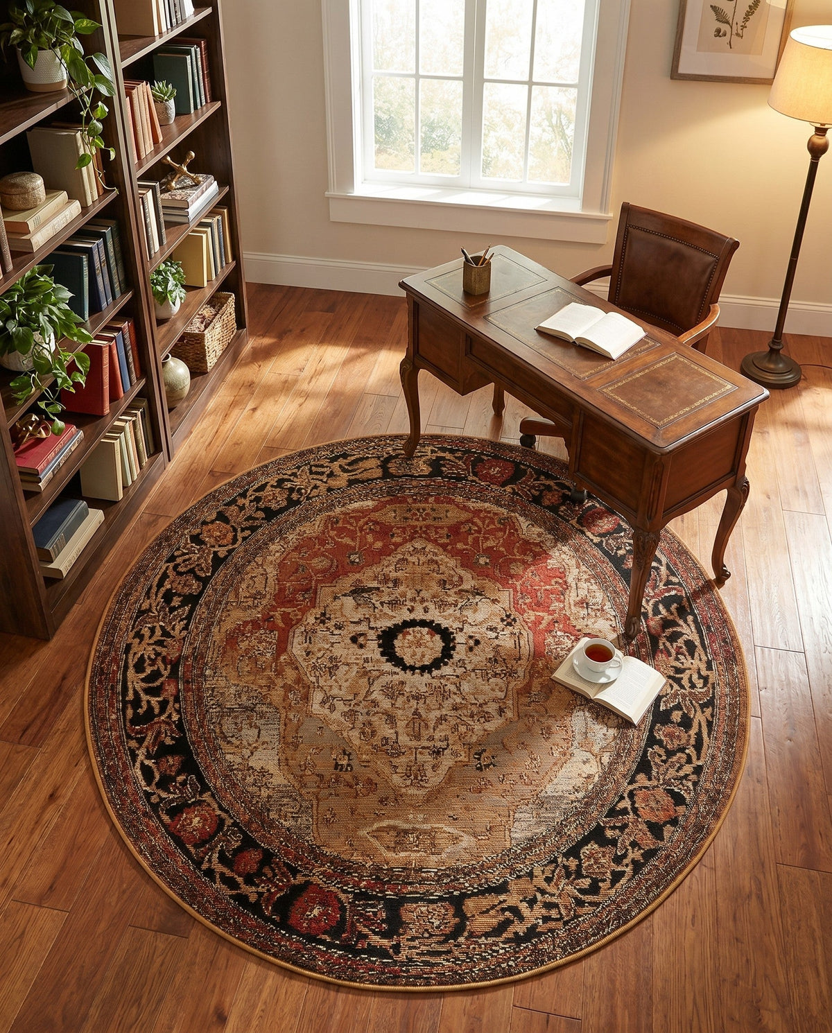 Patio Heritage Collection Area Rug -  Gazebo Round Multi  lifestyle 84