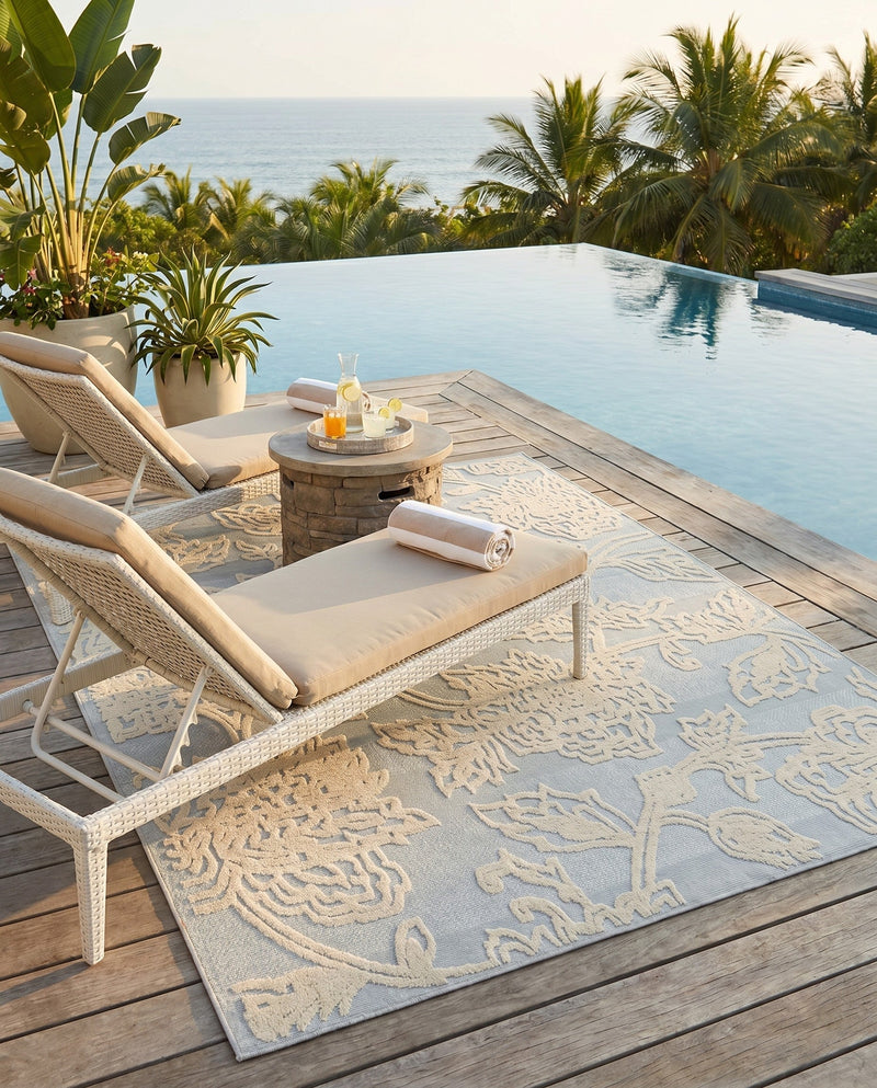 Bahama Breeze Outdoor Collection Area Rug -  Eleuthera Rectangle Gray  lifestyle 39