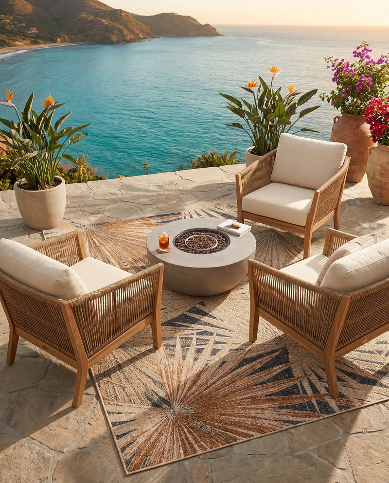 Seaside Blooms Collection Area Rug -  Avalon Rectangle Multi  lifestyle 7