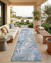 Urban Terrace Collection Area Rug -  Vertex Runner Blue and Ivory  lifestyle 60