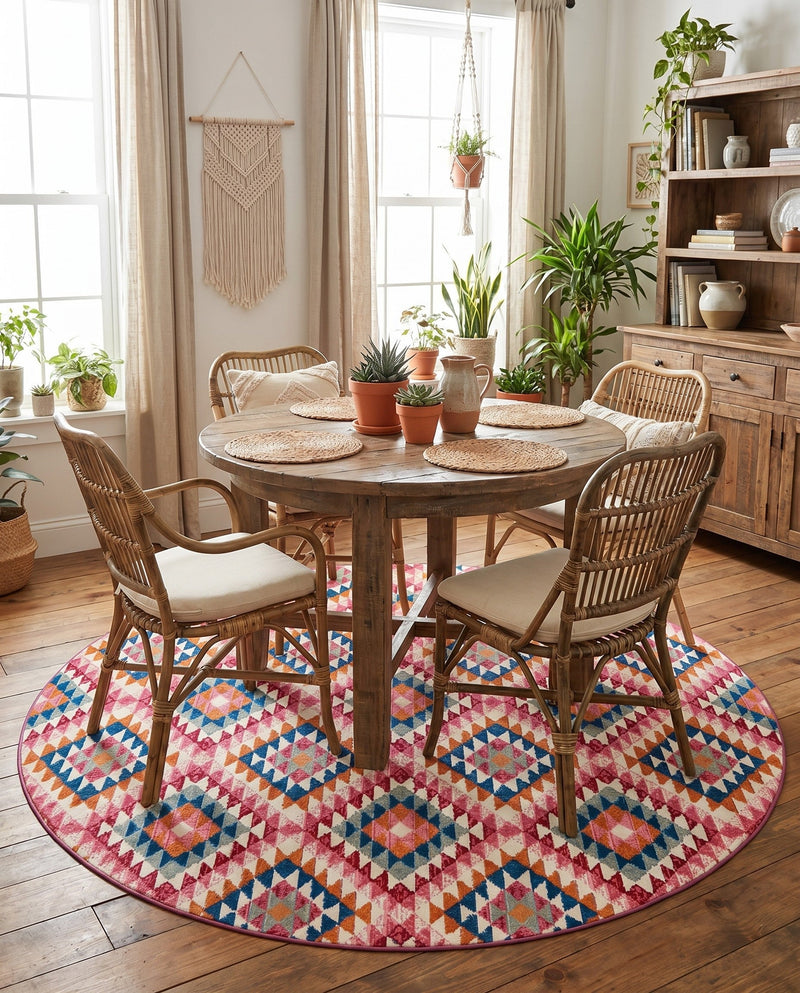 Mesa Oasis Rugs Collection Area Rug - Sedona Round Multi  lifestyle 52