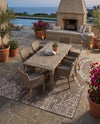 Desert Nomad Terrace Collection Area Rug - Sahara (Brown) Rectangle Brown  lifestyle 12