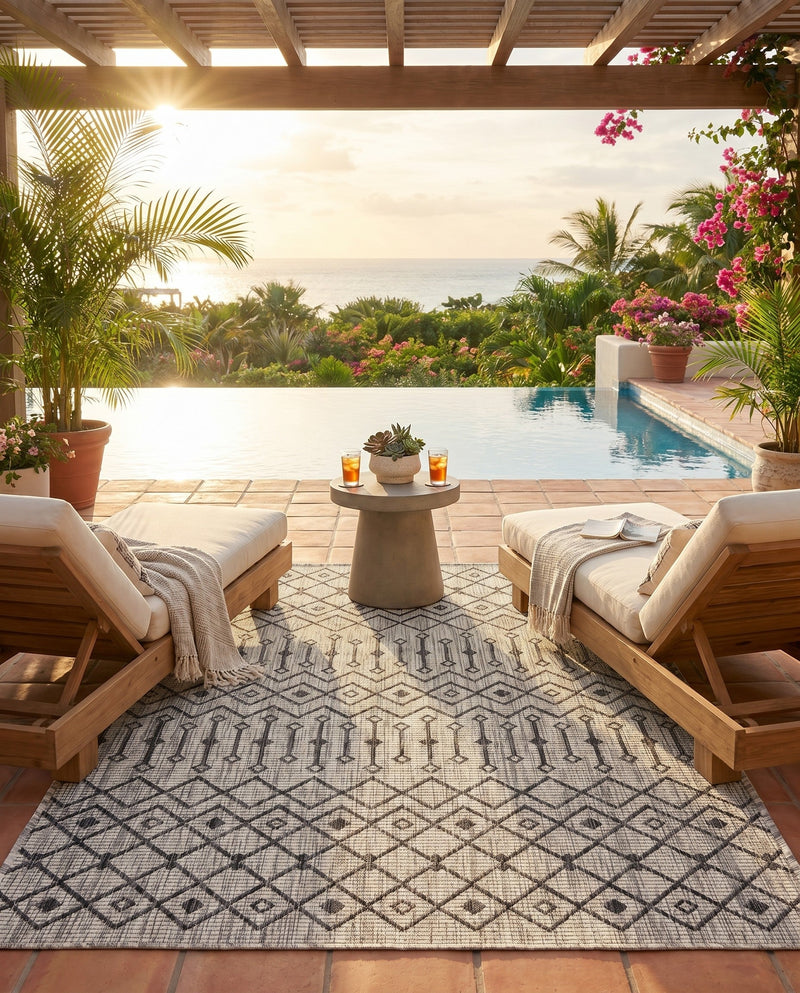 Savannah Pergola Collection Area Rug -  Pergola (Gray) Rectangle Gray  lifestyle 15
