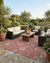 Seaside Blooms Collection Area Rug - Seychelles Rectangle Terracotta  lifestyle 8