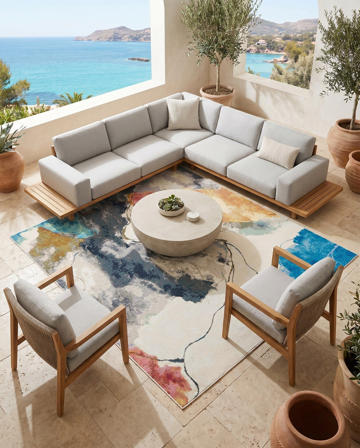 Urban Terrace Collection Area Rug -  Arbor Square Multi  lifestyle 77