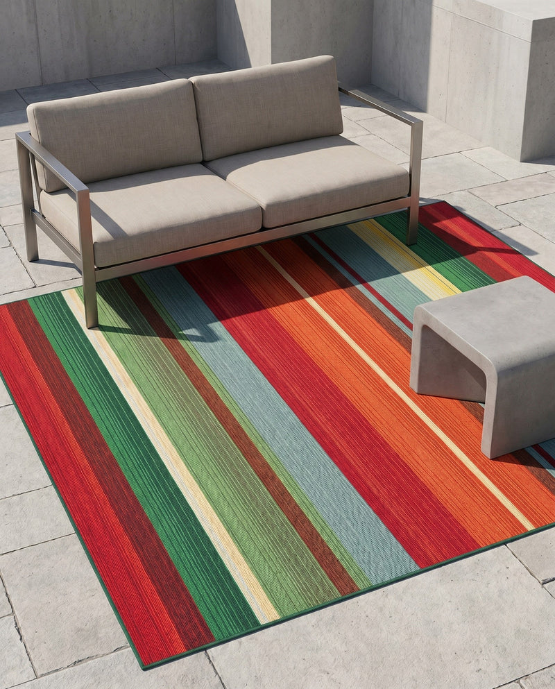 Urban Terrace Collection Area Rug -  Canopy Square Multi  lifestyle 38