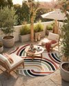 Urban Terrace Collection Area Rug -  Piazza Round Multi  lifestyle 54