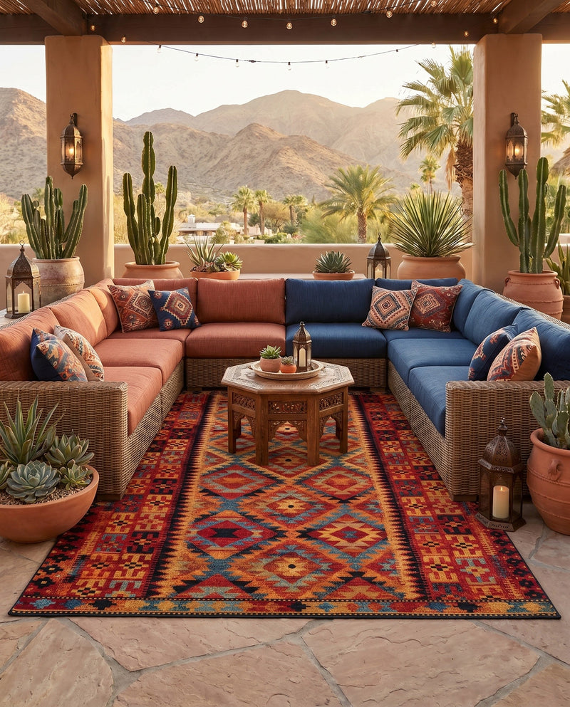 Safari Escape Rugs Collection Area Rug -  Kalahari Rectangle Multi  lifestyle 38