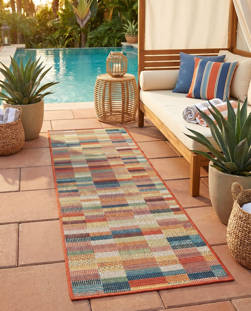 Coastal Terrace Collection Area Rug -  Harbor Runner Multi  lifestyle 69
