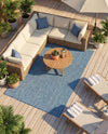 Seaside Serenity Collection Area Rug - Veranda (Blue) Rectangle Blue  lifestyle 28