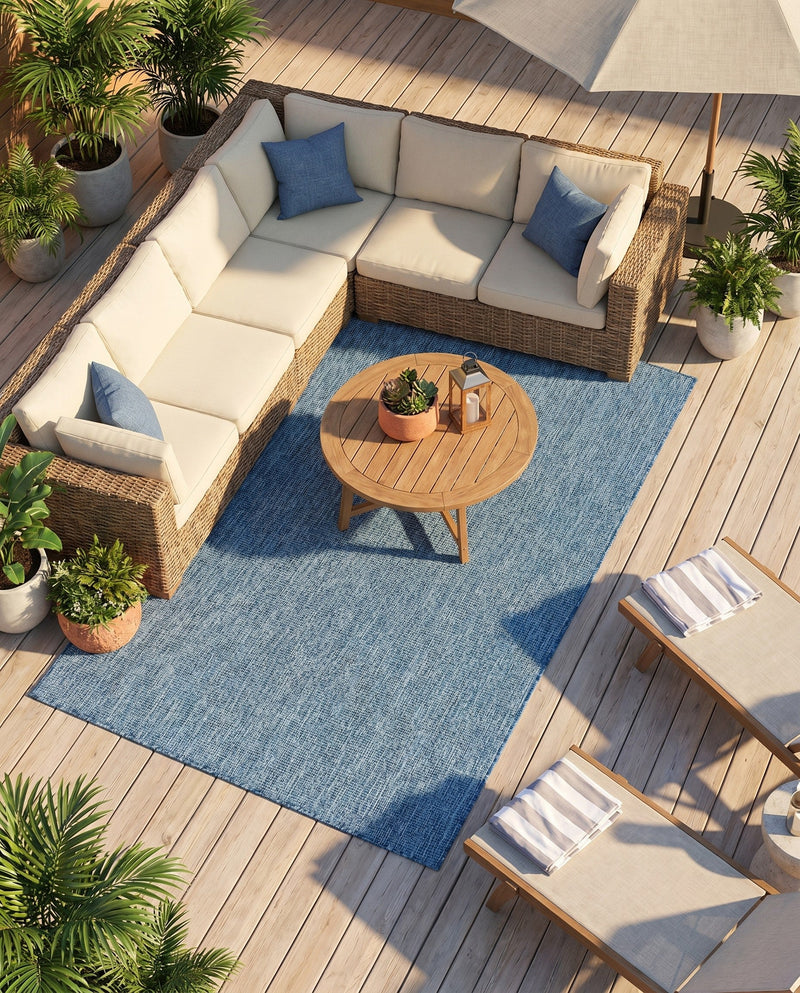 Seaside Serenity Collection Area Rug - Veranda (Blue) Rectangle Blue  lifestyle 28