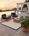 Bahama Breeze Outdoor Collection Area Rug -  Abaco Rectangle Beige  lifestyle 9