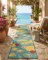 Coastal Terrace Collection Area Rug -  Cove Runner Blue  lifestyle 58