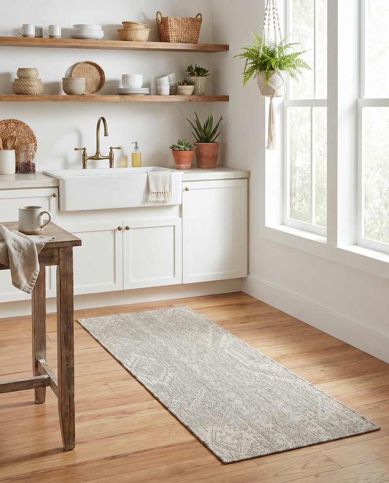 Desert Nomad Terrace Collection Area Rug - Sahara (Gray) Runner Gray  lifestyle 21