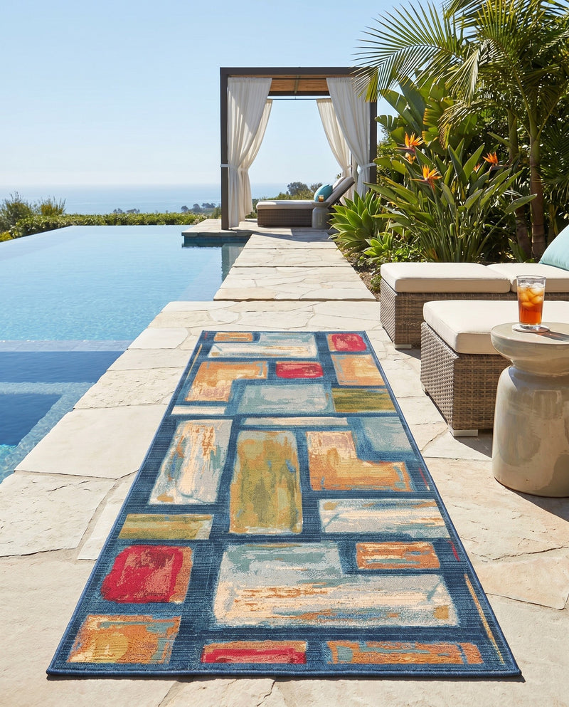 Urban Terrace Collection Area Rug -  Portico Runner Multi  lifestyle 35