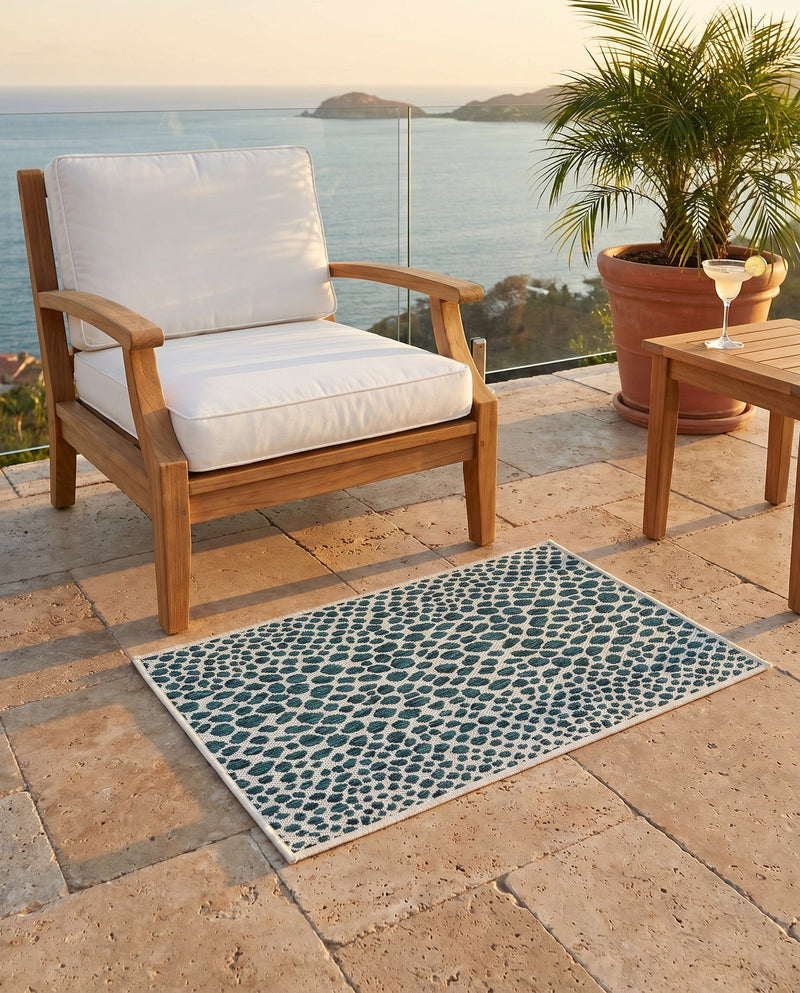Urban Oasis Rugs Collection Area Rug -  Terrace (Teal) Rectangle Teal  lifestyle 28