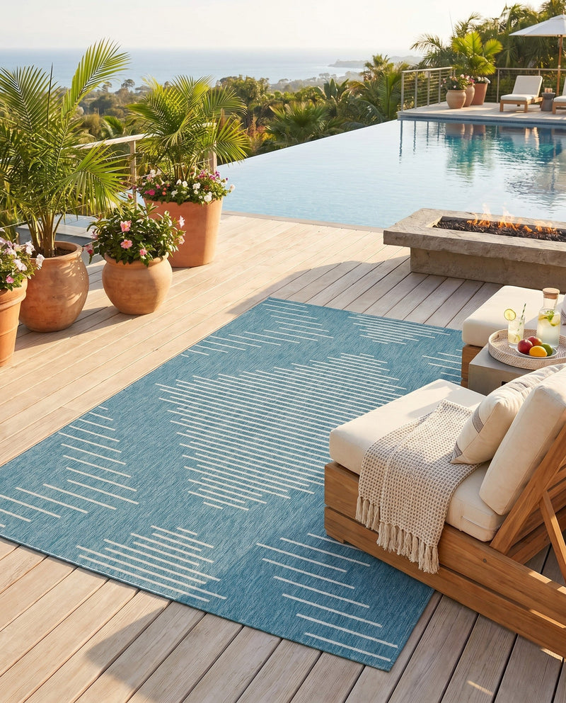 Urban Terrace Collection Area Rug -  Chelsea (Light Aqua) Rectangle Light Aqua  lifestyle 16