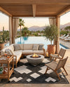 Urban Terrace Collection Area Rug -  Williamsburg Rectangle Black and White  lifestyle 9