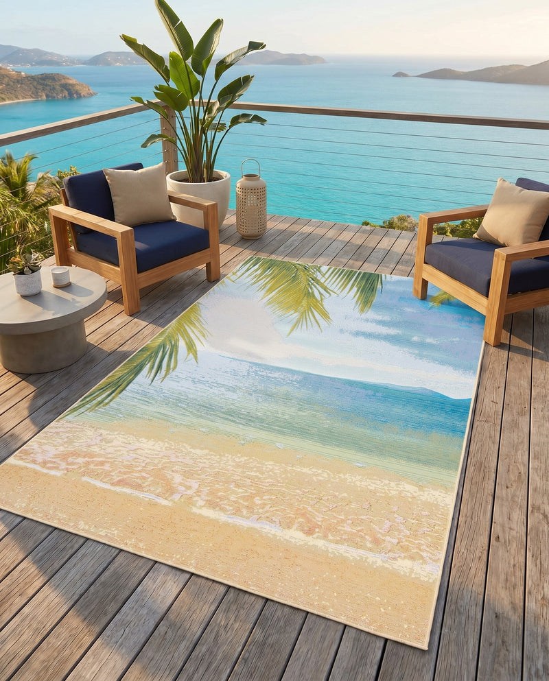 Seaside Haven Rugs Collection Area Rug -  Tides Rectangle Multi  lifestyle 3