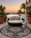 Urban Oasis Rugs Collection Area Rug -  Penthouse (Charcoal Gray) Round Charcoal Gray  lifestyle 80