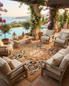 Patio Heritage Collection Area Rug - Veranda Rectangle Black Gold Brown  lifestyle 26