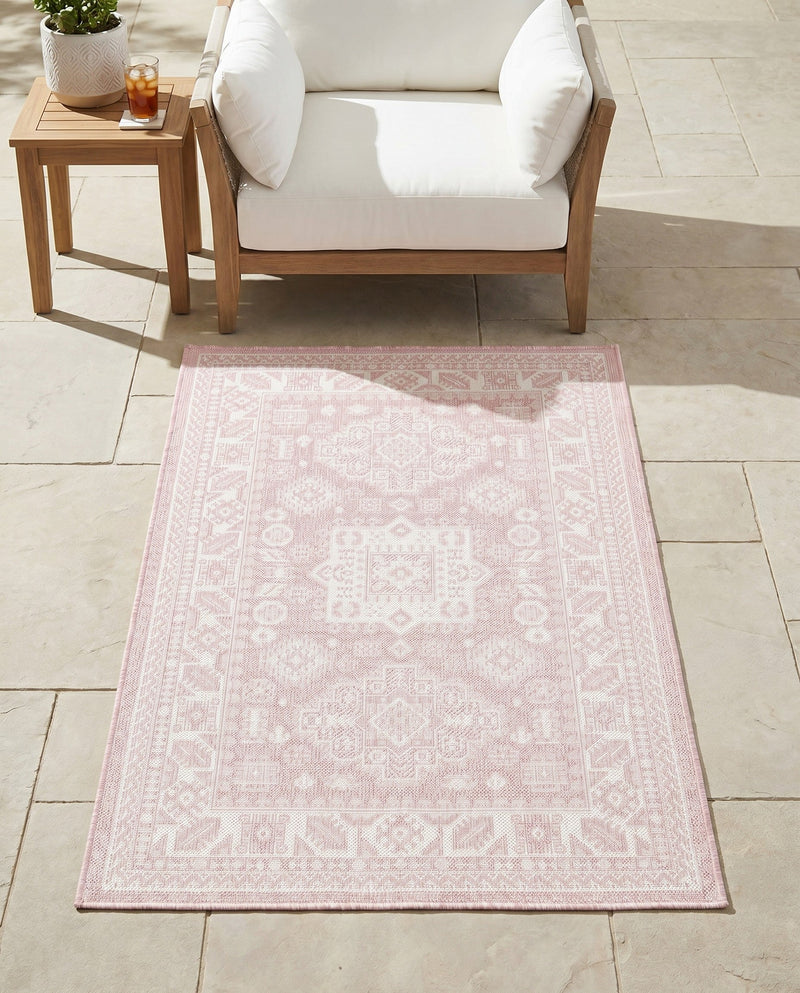 Tribal Terrace Treasures Collection Area Rug -  Incan Isle (Pink) Rectangle Pink  lifestyle 25