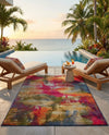 Urban Terrace Collection Area Rug -  Atrium Rectangle Multi  lifestyle 48
