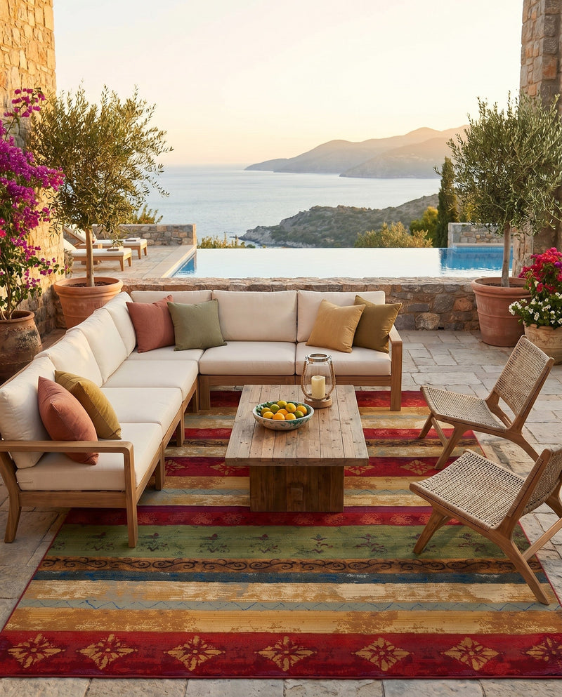 Urban Terrace Collection Area Rug -  Rooftop Rectangle Multi  lifestyle 52
