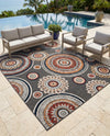 Seaside Blooms Collection Area Rug -  Eden Rectangle Black  lifestyle 26