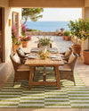 Seaside Stripes Collection Area Rug - Cabana (Green) Rectangle Green  lifestyle 25