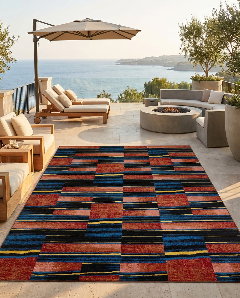 Urban Terrace Collection Area Rug -  Courtyard Rectangle Multi  lifestyle 8