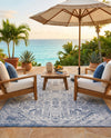 Tribal Terrace Treasures Collection Area Rug - Mayan Marina (Blue) Rectangle Blue  lifestyle 26