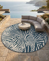 Savannah Escape Collection Area Rug -  Masai Round Navy Blue and Ivory  lifestyle 56