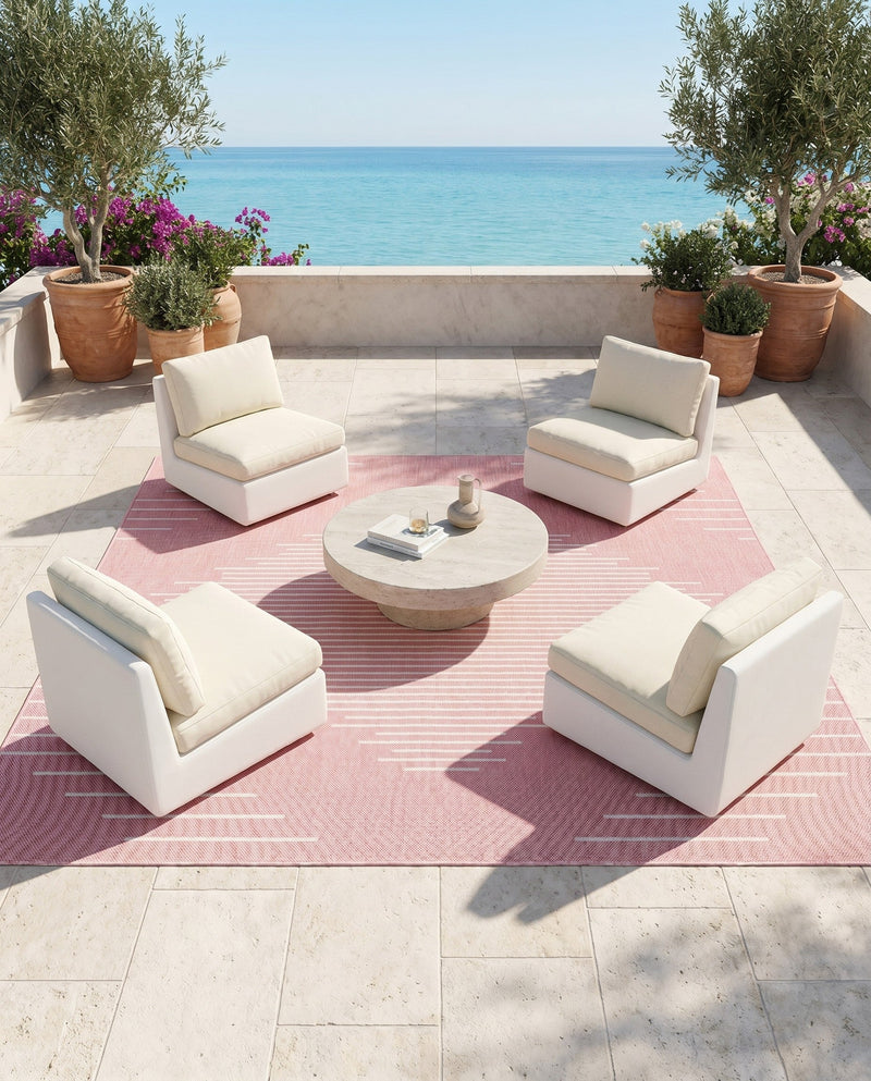 Urban Terrace Collection Area Rug -  Chelsea (Pink) Square Pink  lifestyle 65