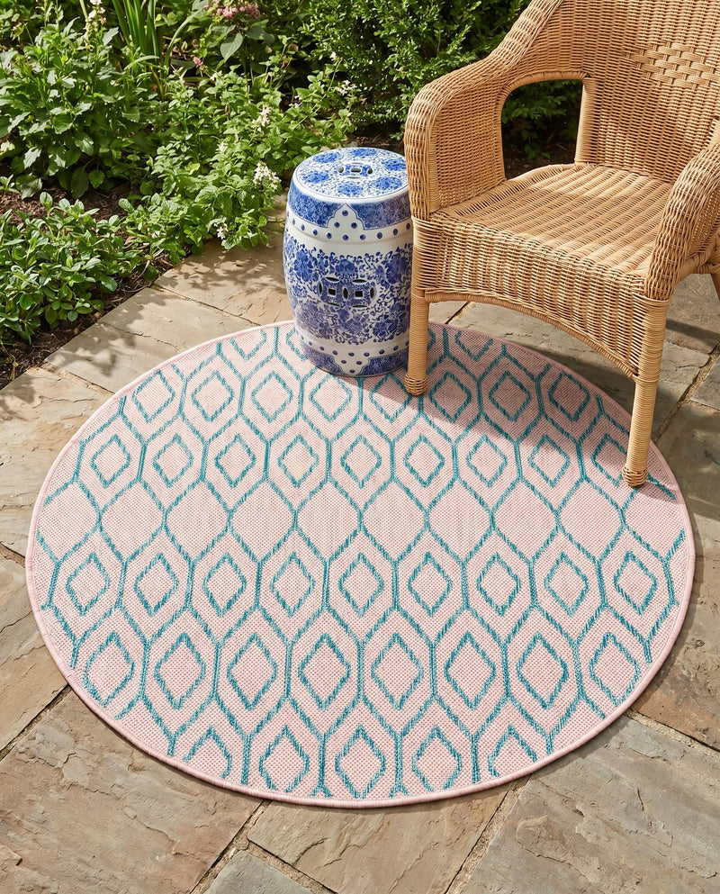 Urban Oasis Rugs Collection Area Rug -  Boulevard (Pink and Aqua) Round Pink and Aqua  lifestyle 62