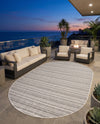 Seaside Stripes Collection Area Rug -  Boardwalk (Beige) Oval Beige  lifestyle 20