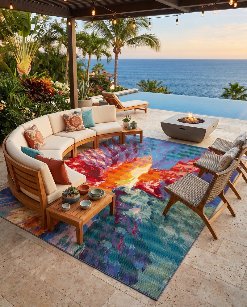Urban Terrace Collection Area Rug -  Laneway Rectangle Multi  lifestyle 57