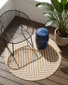 Urban Terrace Collection Area Rug -  Astoria (Taupe) Round Taupe  lifestyle 56