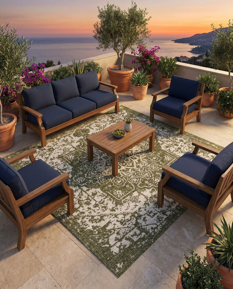 Urban Oasis Rugs Collection Area Rug -  Penthouse (Green) Square Green  lifestyle 20