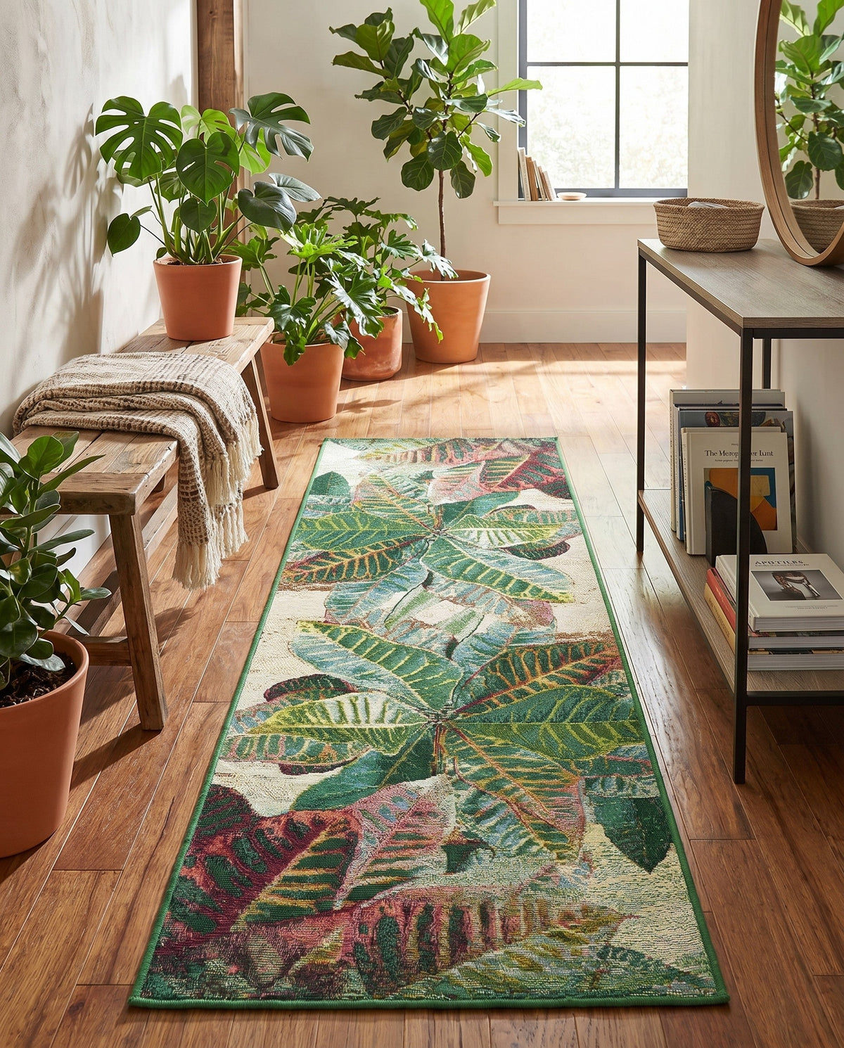 Seaside Blooms Collection Area Rug -  Fern Runner Multi  lifestyle 124