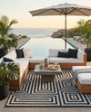 Urban Terrace Collection Area Rug -  Flatiron Rectangle Black and White  lifestyle 43
