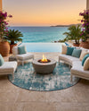 Seaside Haven Rugs Collection Area Rug -  Schooner Round Blue  lifestyle 57