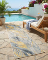 Seaside Blooms Collection Area Rug -  Blossom Runner Gray Ivory Yellow  lifestyle 65